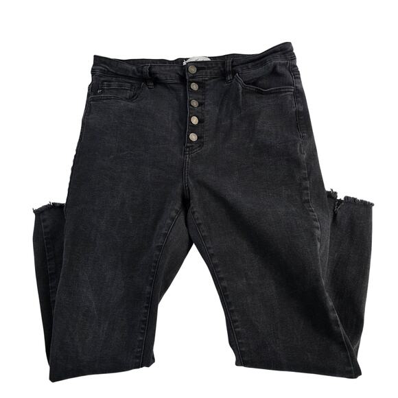 Kancan Gris High Rise Super Skinny Jeans button fly black size XL womens 6938 - Picture 1 of 10